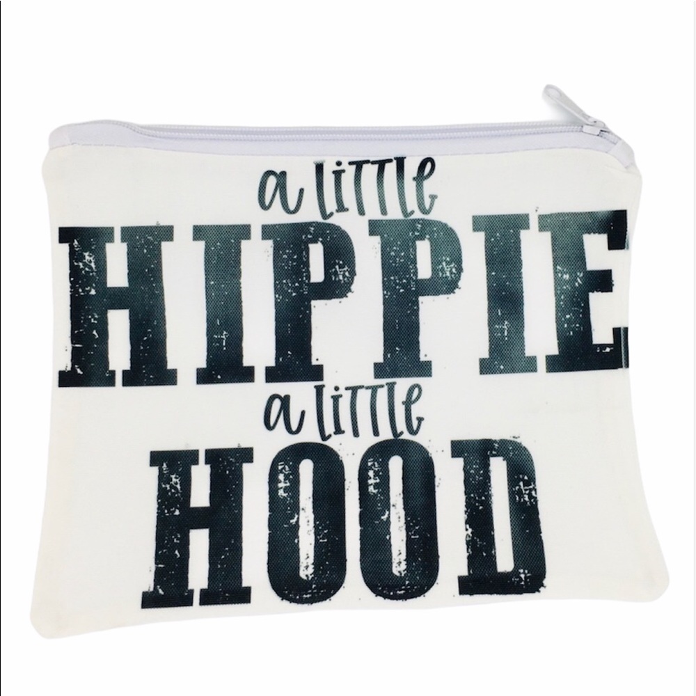 A little Hippie a little Hood Zippered Canvas Bag